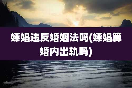 嫖娼违反婚姻法吗(嫖娼算婚内出轨吗)