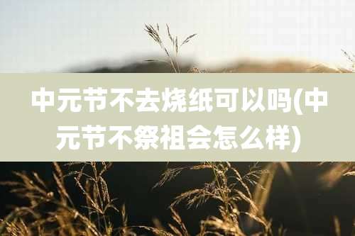 中元节不去烧纸可以吗(中元节不祭祖会怎么样)