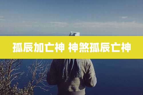 孤辰加亡神 神煞孤辰亡神