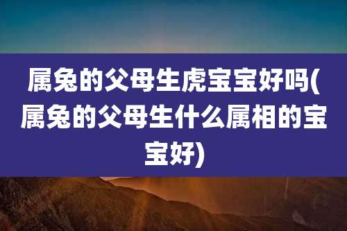 属兔的父母生虎宝宝好吗(属兔的父母生什么属相的宝宝好)