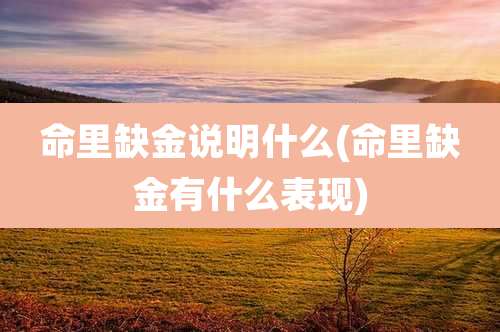 命里缺金说明什么(命里缺金有什么表现)