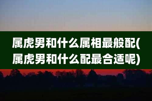 属虎男和什么属相最般配(属虎男和什么配最合适呢)