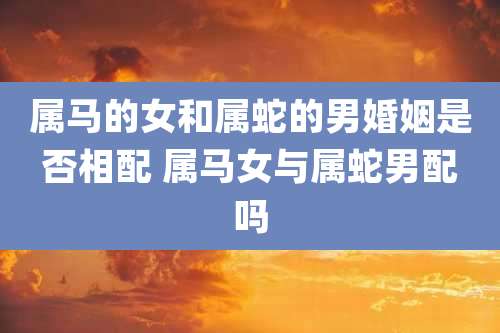 属马的女和属蛇的男婚姻是否相配 属马女与属蛇男配吗
