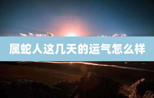 属蛇人这几天的运气怎么样