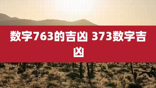 数字763的吉凶 373数字吉凶