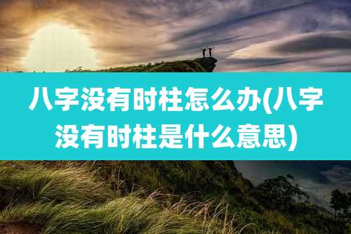八字没有时柱怎么办(八字没有时柱是什么意思)