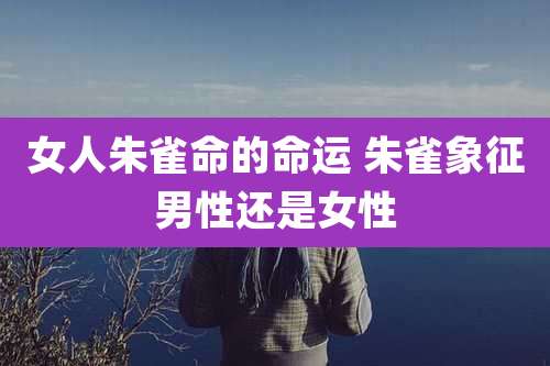 女人朱雀命的命运 朱雀象征男性还是女性