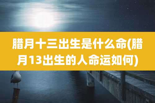 腊月十三出生是什么命(腊月13出生的人命运如何)
