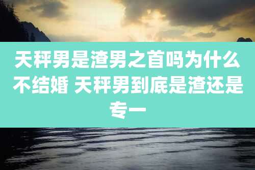 天秤男是渣男之首吗为什么不结婚 天秤男到底是渣还是专一