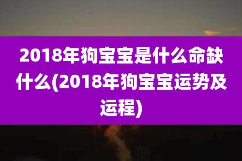 2018年狗宝宝是什么命缺什么(2018年狗宝宝运势及运程)