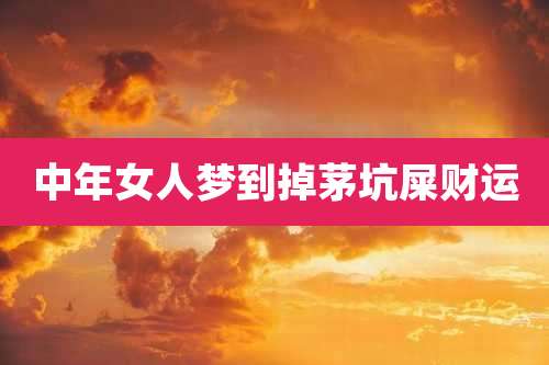 中年女人梦到掉茅坑屎财运