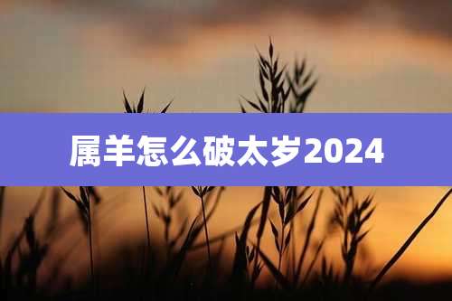 属羊怎么破太岁2024