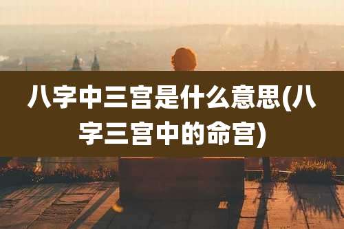 八字中三宫是什么意思(八字三宫中的命宫)