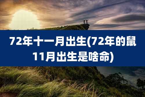 72年十一月出生(72年的鼠11月出生是啥命)