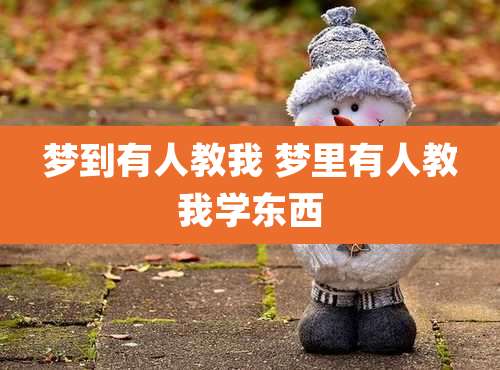 梦到有人教我 梦里有人教我学东西