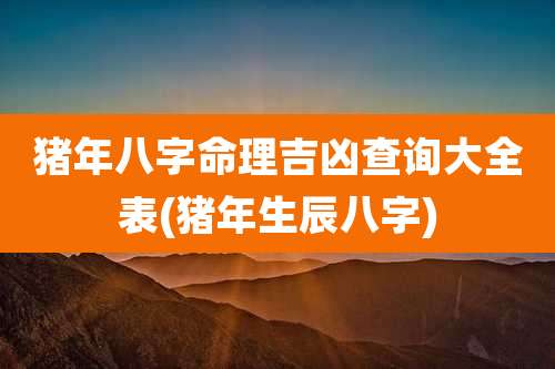 猪年八字命理吉凶查询大全表(猪年生辰八字)