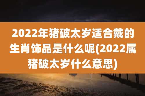 2022年猪破太岁适合戴的生肖饰品是什么呢(2022属猪破太岁什么意思)
