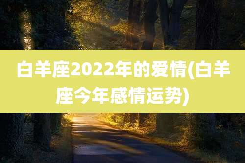 白羊座2022年的爱情(白羊座今年感情运势)