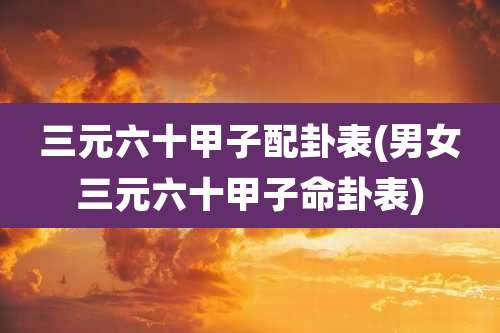 三元六十甲子配卦表(男女三元六十甲子命卦表)