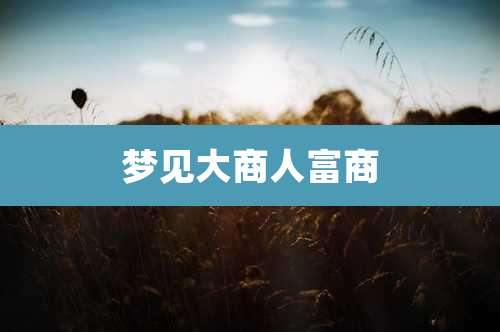 梦见大商人富商
