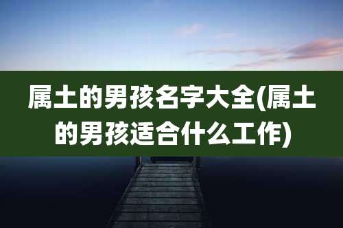属土的男孩名字大全(属土的男孩适合什么工作)