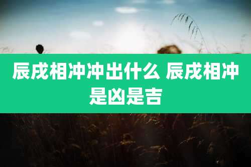 辰戌相冲冲出什么 辰戌相冲是凶是吉