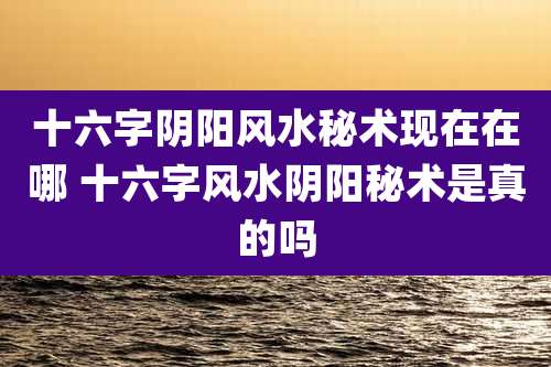 十六字阴阳风水秘术现在在哪 十六字风水阴阳秘术是真的吗