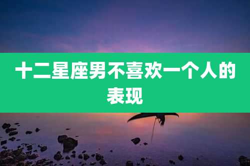 十二星座男不喜欢一个人的表现