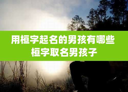 用桓字起名的男孩有哪些 桓字取名男孩子