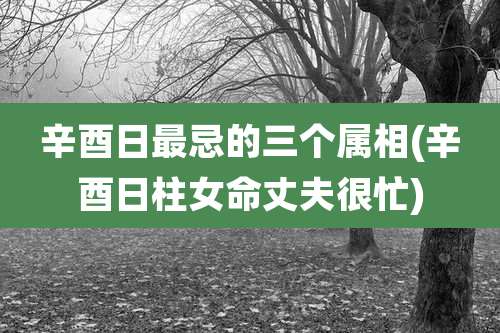 辛酉日最忌的三个属相(辛酉日柱女命丈夫很忙)