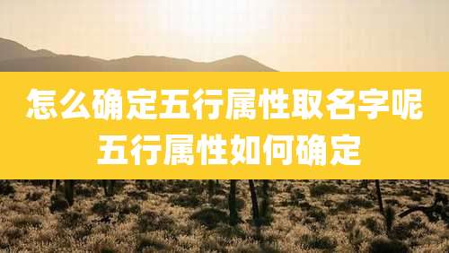 怎么确定五行属性取名字呢 五行属性如何确定