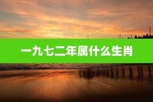 一九七二年属什么生肖