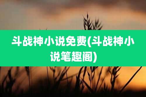 斗战神小说免费(斗战神小说笔趣阁)