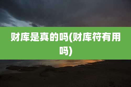 财库是真的吗(财库符有用吗)