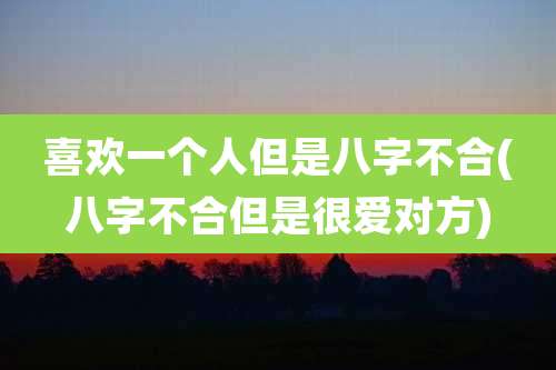 喜欢一个人但是八字不合(八字不合但是很爱对方)