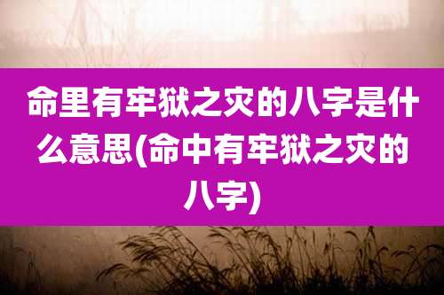 命里有牢狱之灾的八字是什么意思(命中有牢狱之灾的八字)