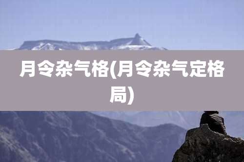 月令杂气格(月令杂气定格局)