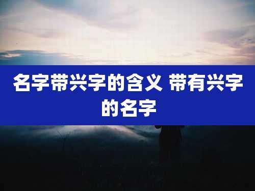名字带兴字的含义 带有兴字的名字