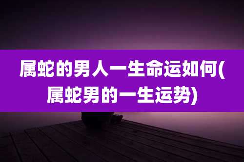 属蛇的男人一生命运如何(属蛇男的一生运势)