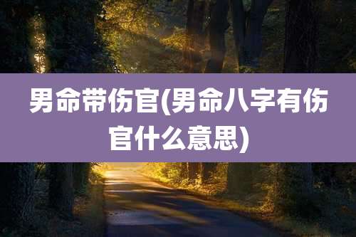 男命带伤官(男命八字有伤官什么意思)