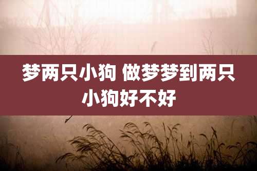 梦两只小狗 做梦梦到两只小狗好不好