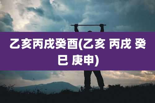 乙亥丙戌癸酉(乙亥 丙戌 癸巳 庚申)