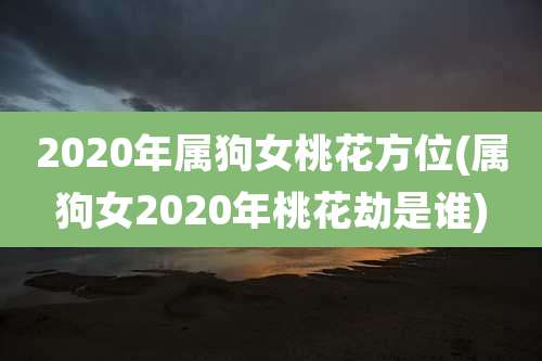 2020年属狗女桃花方位(属狗女2020年桃花劫是谁)