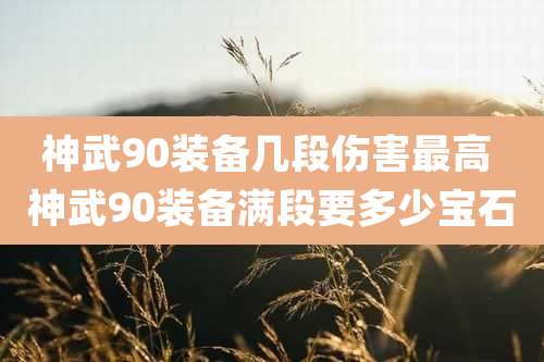 神武90装备几段伤害最高 神武90装备满段要多少宝石