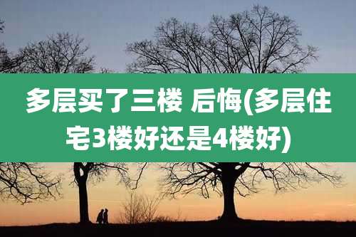 多层买了三楼 后悔(多层住宅3楼好还是4楼好)