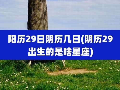 阳历29日阴历几日(阴历29出生的是啥星座)