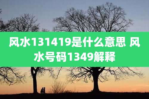 风水131419是什么意思 风水号码1349解释