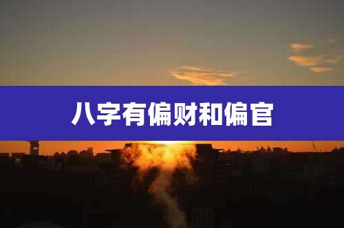 八字有偏财和偏官