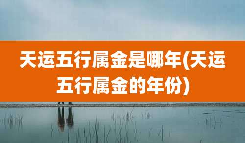天运五行属金是哪年(天运五行属金的年份)
