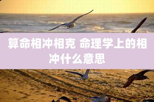 算命相冲相克 命理学上的相冲什么意思